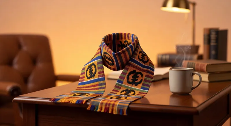 Adinkra Kente Cloth Scarf