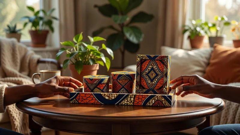 Ankara African Print Art Set by Novica
